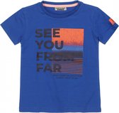 DJ Dutchjeans - T-shirt - Blauw - See you from far - Maat 92