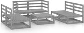 vidaXL 7-delige Loungeset massief grenenhout grijs