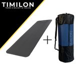 Timilon® fitness mat - yoga mat - 180 x 61 x 1,5cm - Sportmat - inclusief draagtas en draagriem - donkergrijs