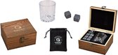 G. Wurm Whisky cadeau Box- Cadeau set- Whiskystenen - Whisky glas - 6 Basaltstenen