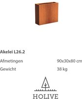 Cortenstaal Akelei L26.2 Rechthoek 90x30x80 cm. Plantenbak