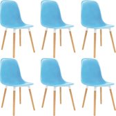 Decoways - Eetkamerstoelen 6 st kunststof blauw