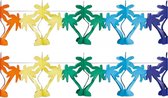 2x stuks gekleurde Hawaii palmbomen thema feestslinger 4 meter - Feestartikelen/versiering
