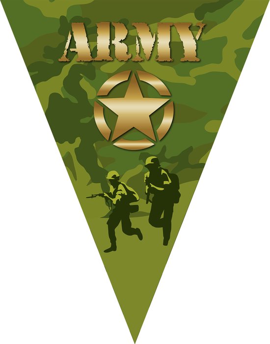 vod Groenteboer Email schrijven Leger camouflage army thema vlaggetjes slinger/vlaggenlijn groen van 5  meter met 10... | bol.com