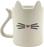 Poezen/Katten print thema koffie beker/mok porselein wit 350 ml - Voor katten fans
