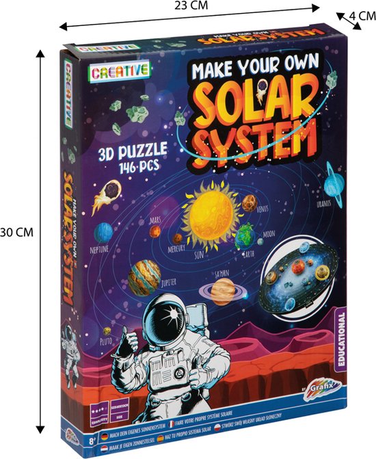 Puzzle Grafix 3D pour enfants, Fabriquez votre eigen système solaire, 146  pièces de