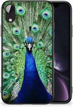 GSM Hoesje Geschikt voor iPhone XR Siliconen Back Cover met Zwarte rand Pauw