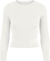 Pieces PCGRETE LS KNIT KAC Dames Trui Cloud Dancer  - Maat  S