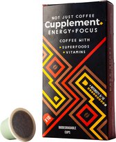 Cupplement | Energy/Focus blend dark roast espresso | 60 Nespresso koffiecups | Koffie met vitamines, extra cafeïne en superfoods | Duurzame biologische afbreekbare koffie capsules