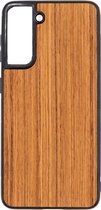 Samsung S21 Teak Houten GSM / Telefoon Hoesje - Shockproof TPU Case