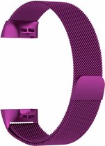 RVS rose pink kleurig metalen milanese loop bandje / armband voor de Fitbit Charge 3