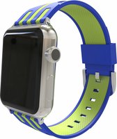 Geschikt voor Apple watch bandje 42mm - 44mm duo blauw - geel