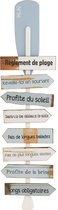 Plakkaat | hout | blauw | 43.5x4.5x (h)163 cm