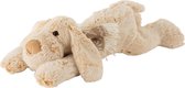 Hond - Hond+sjaal | pluche | beige | 47x18x (h)14 cm
