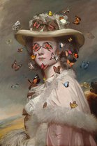 80 x 120 cm - Glasschilderij - Mrs. Davies Davenport - vlinders - schilderij fotokunst - foto print op glas