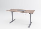 Tri-desk Eco | Handmatig zit-sta bureau | Aluminium onderstel | Robson eiken blad | 140 x 80 cm