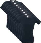 9 stuks SQOTTON O-neck-T-shirt - Zwart - Maat S