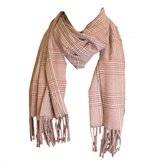 Winter sjaal | wol | diverse kleuren | ruiten | dames en heren | roze