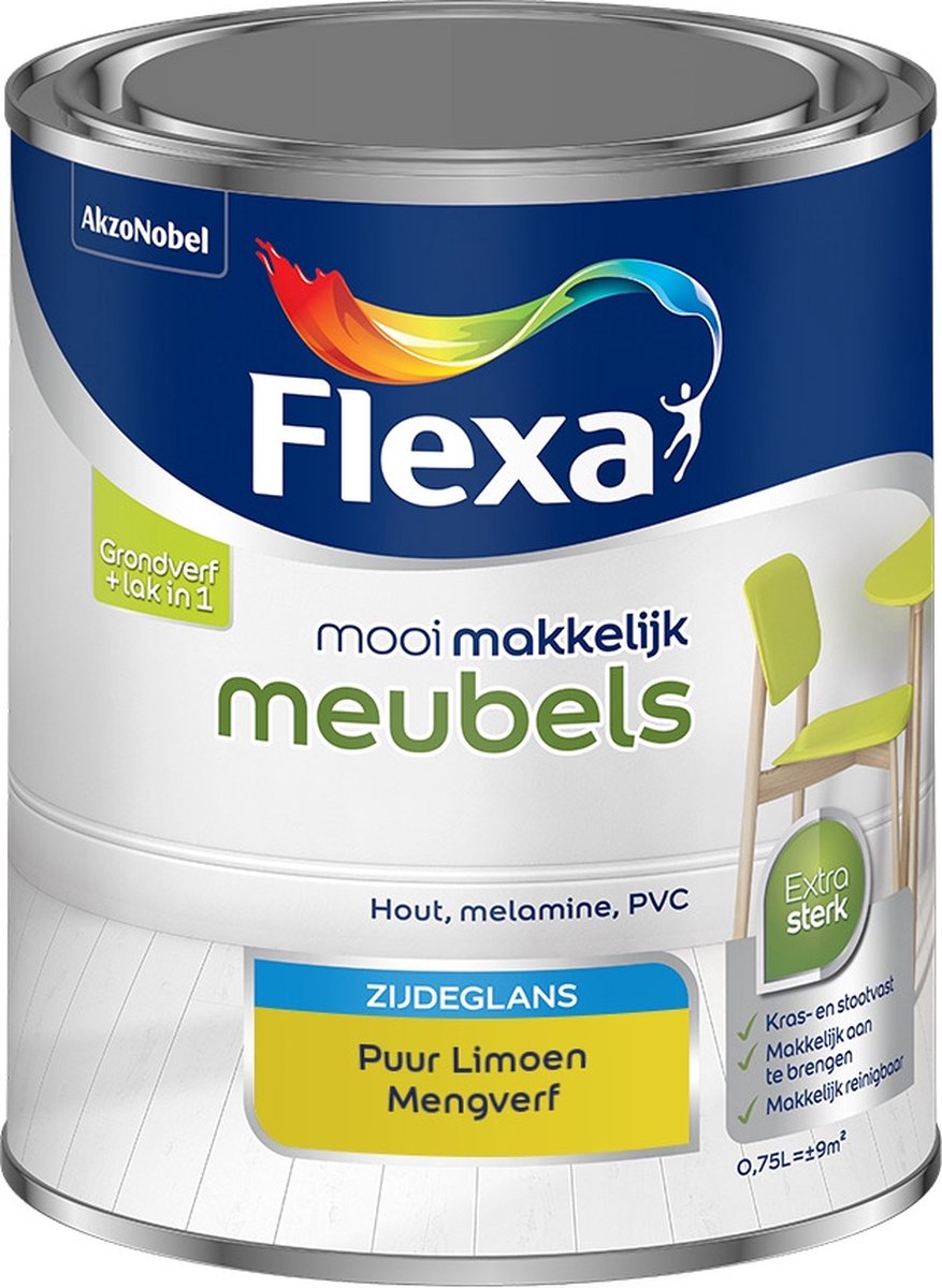 Flexa Mooi Makkelijk Verf - Meubels - Mengkleur - Puur Limoen - 750 ml