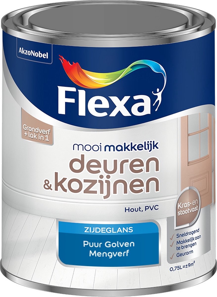 Flexa Mooi Makkelijk Verf - Deuren en Kozijnen - Mengkleur - Puur Golven - 750 ml
