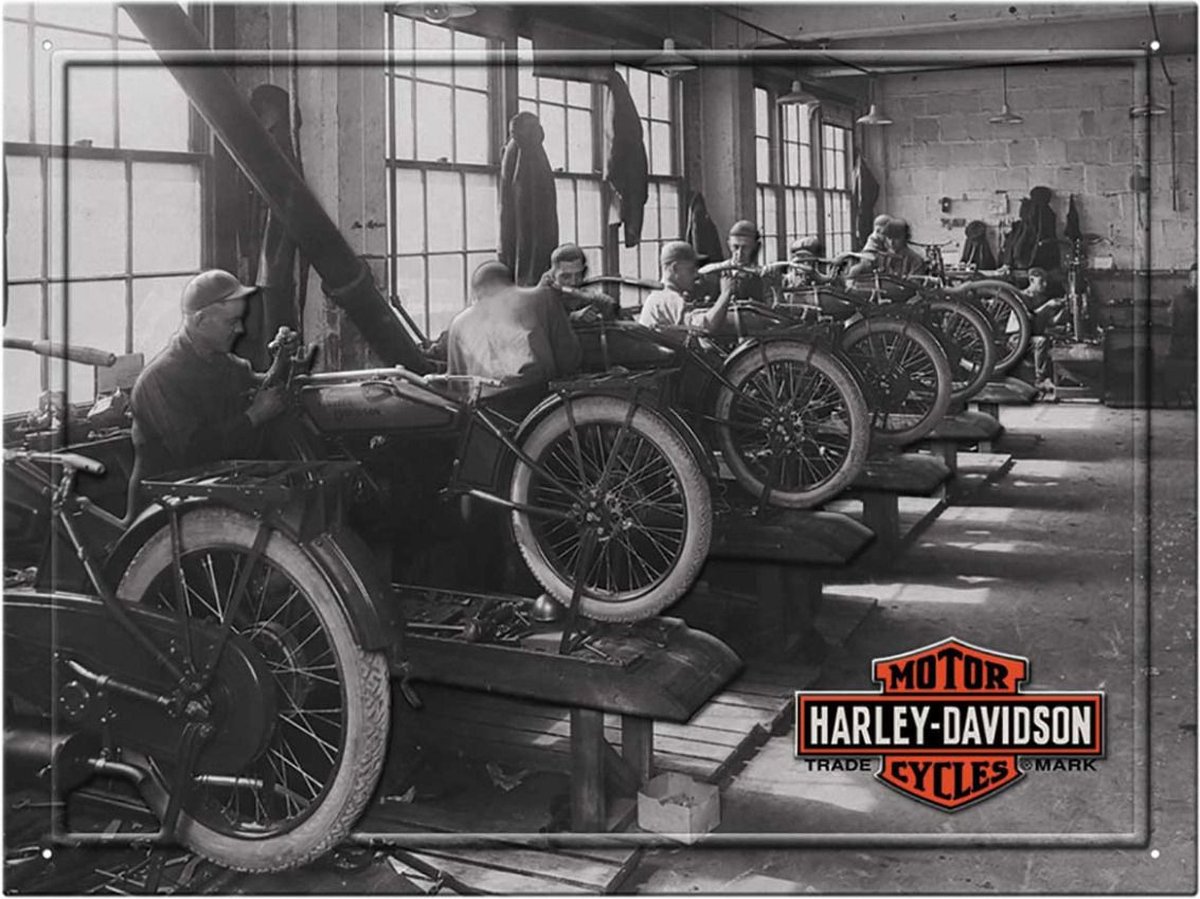 Harley-Davidson Factory Metalen Bord Zwart