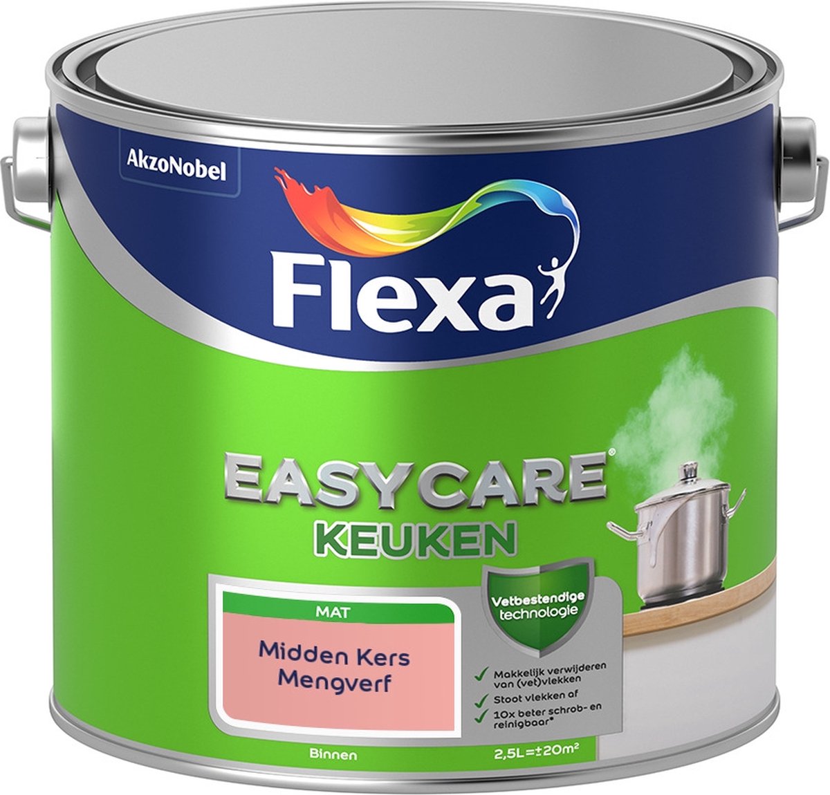 Flexa Easycare Muurverf - Keuken - Mat - Mengkleur - Midden Kers - 2,5 liter