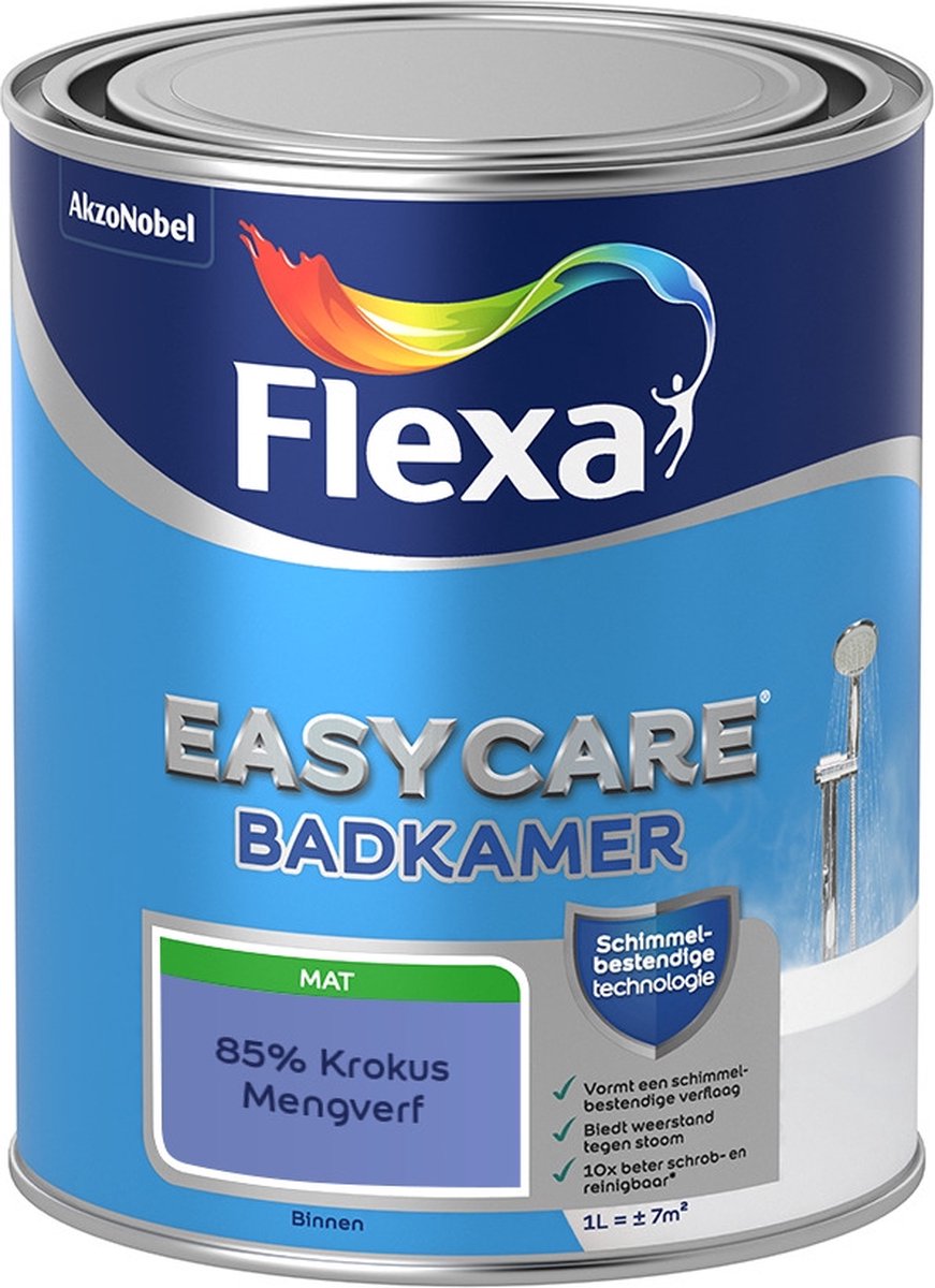 Flexa Easycare Muurverf - Badkamer - Mat - Mengkleur - 85% Krokus - 1 liter