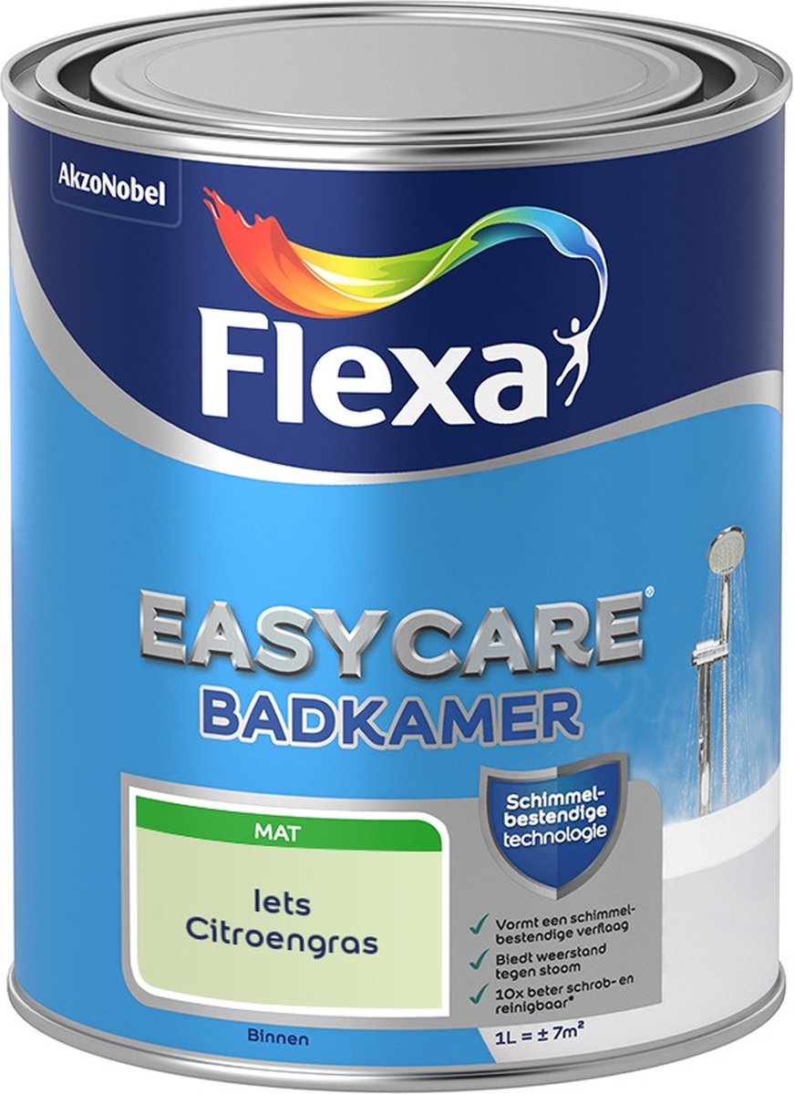 Flexa Easycare Muurverf - Badkamer - Mat - Mengkleur - Iets Citroengras - 1 liter