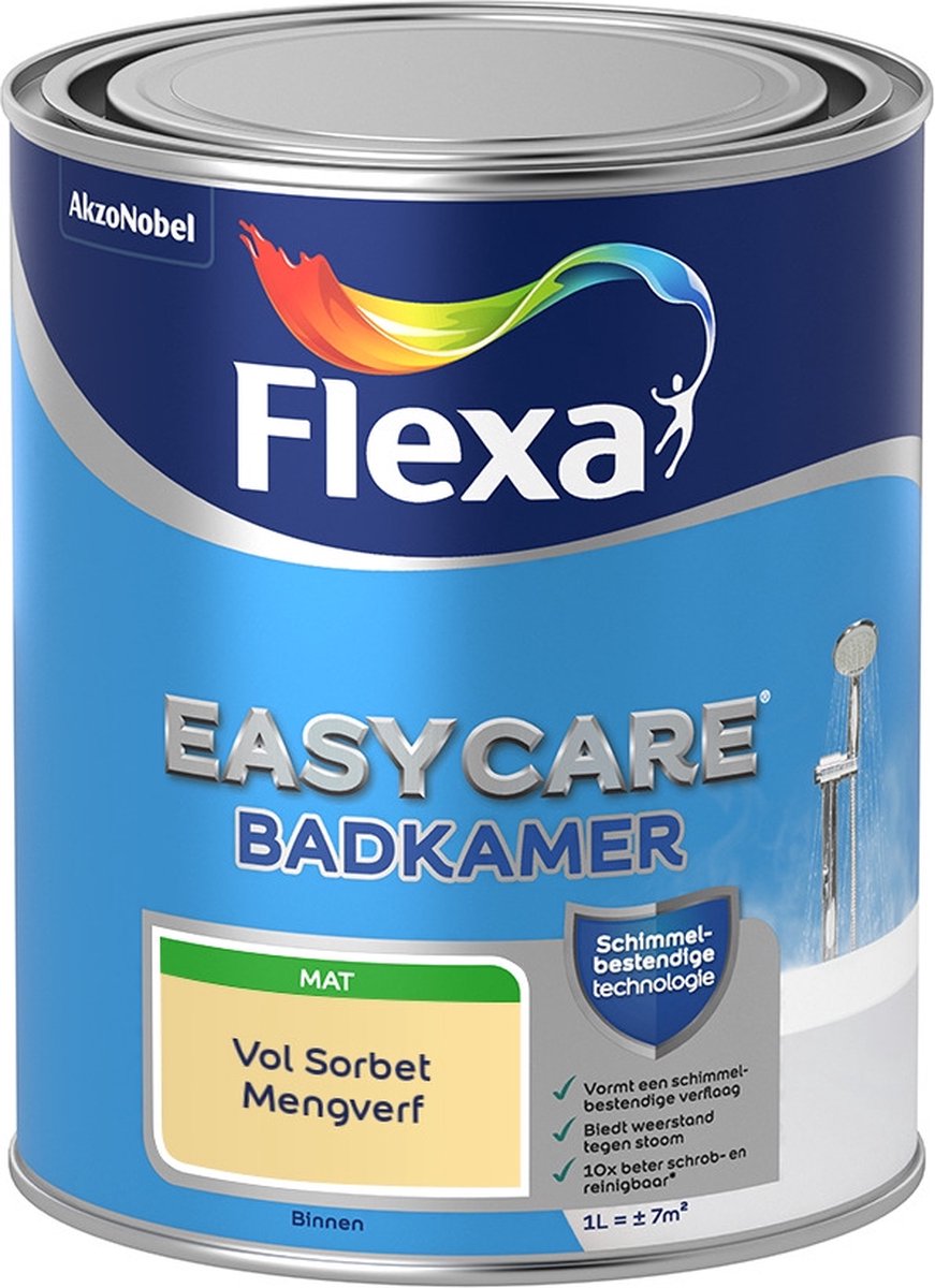 Flexa Easycare Muurverf - Badkamer - Mat - Mengkleur - Vol Sorbet - 1 liter