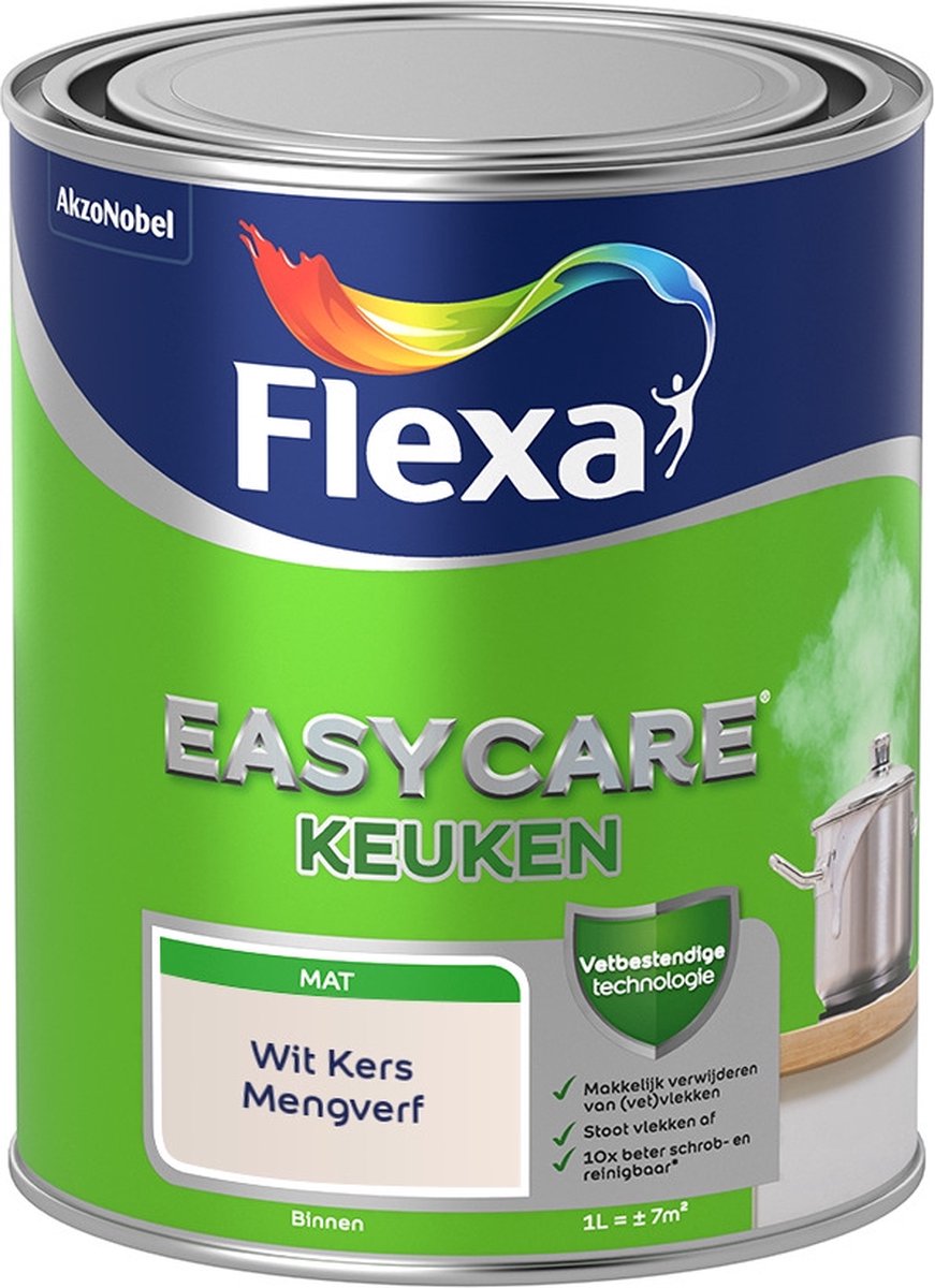Flexa Easycare Muurverf - Keuken - Mat - Mengkleur - Wit Kers - 1 liter