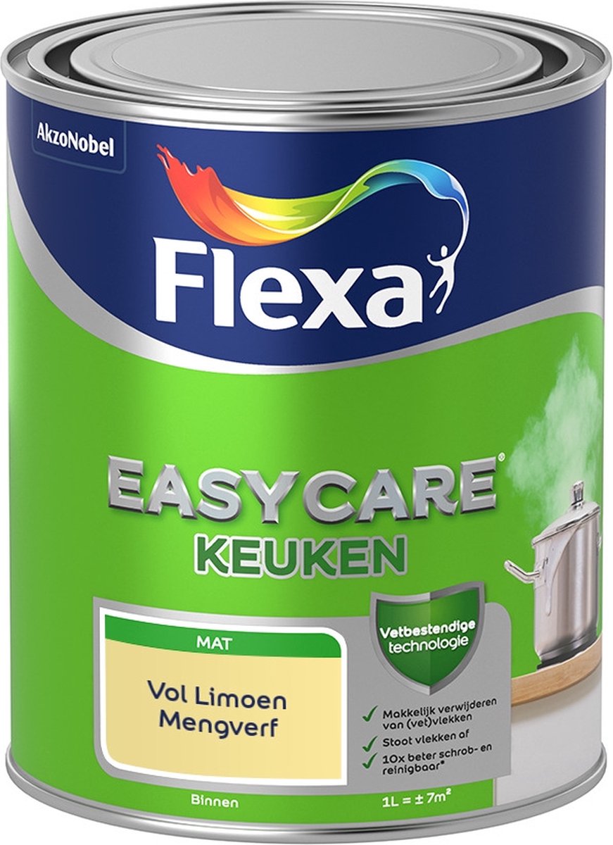 Flexa Easycare Muurverf - Keuken - Mat - Mengkleur - Vol Limoen - 1 liter