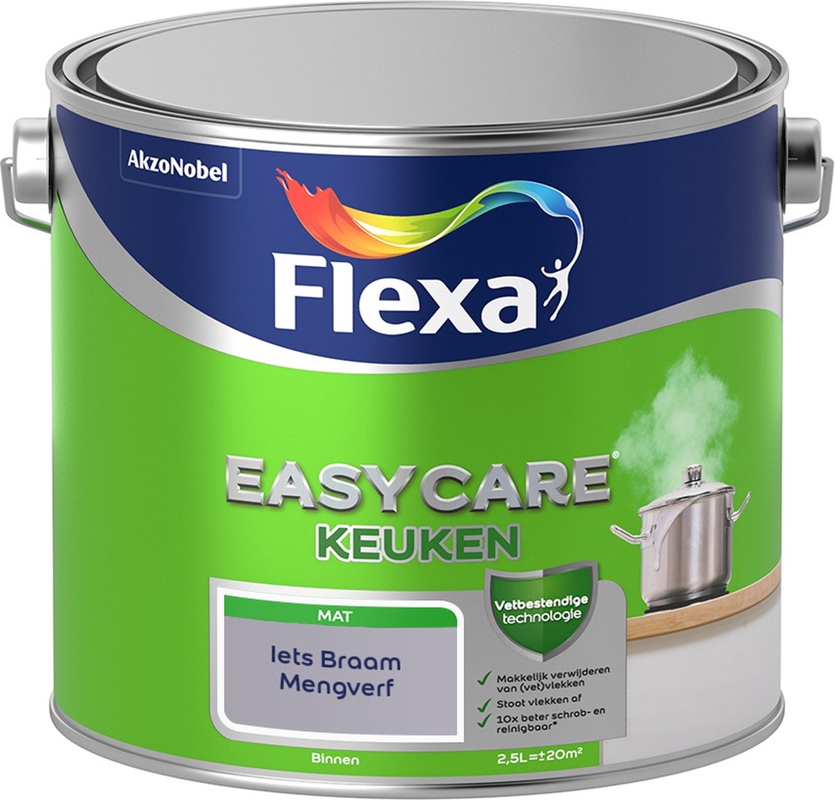 Flexa Easycare Muurverf - Keuken - Mat - Mengkleur - Iets Braam - 2,5 liter