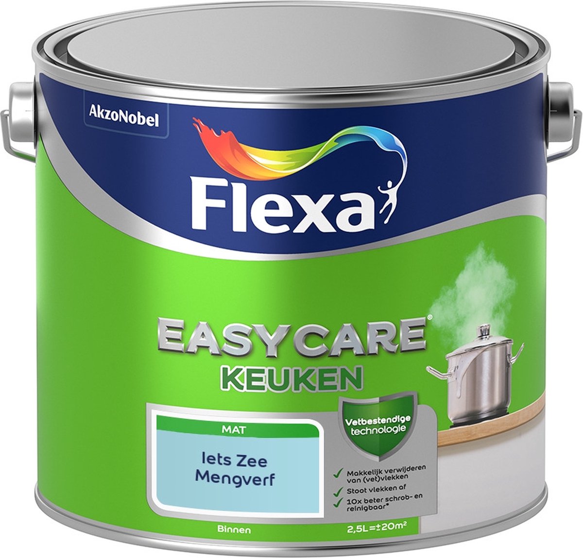 Flexa Easycare Muurverf - Keuken - Mat - Mengkleur - Iets Zee - 2,5 liter