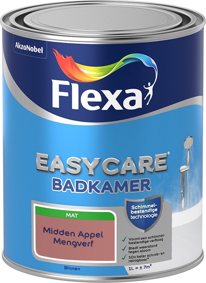 Flexa Easycare Muurverf - Badkamer - Mat - Mengkleur - Midden Appel - 1 liter