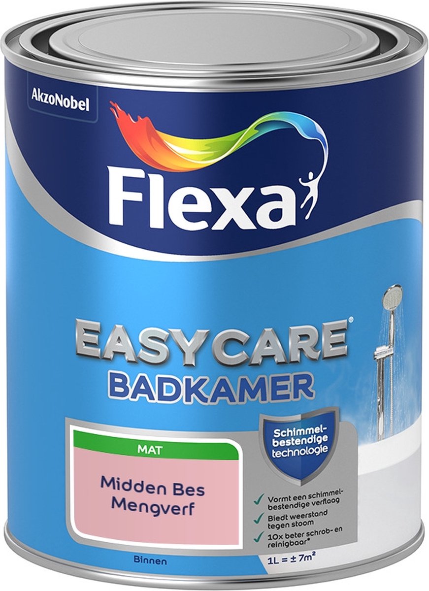 Flexa Easycare Muurverf - Badkamer - Mat - Mengkleur - Midden Bes - 1 liter