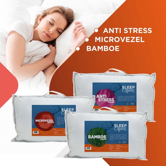 SleepCore ® - Anti Stress- Hoofdkussen - Katoen - Nek- en rugklachten – 60  x 70 cm –... | bol.com