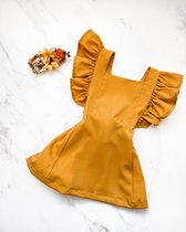Little koekies - Salopette dress Okergeel 74 - hippe baby - voorjaar - babyrok - Salopette dress