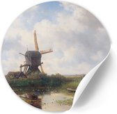 Behangcirkel Molen In 't Gein bij Abcoude - 80 cm - Zelfklevende decoratiefolie - Muursticker Oude Meesters