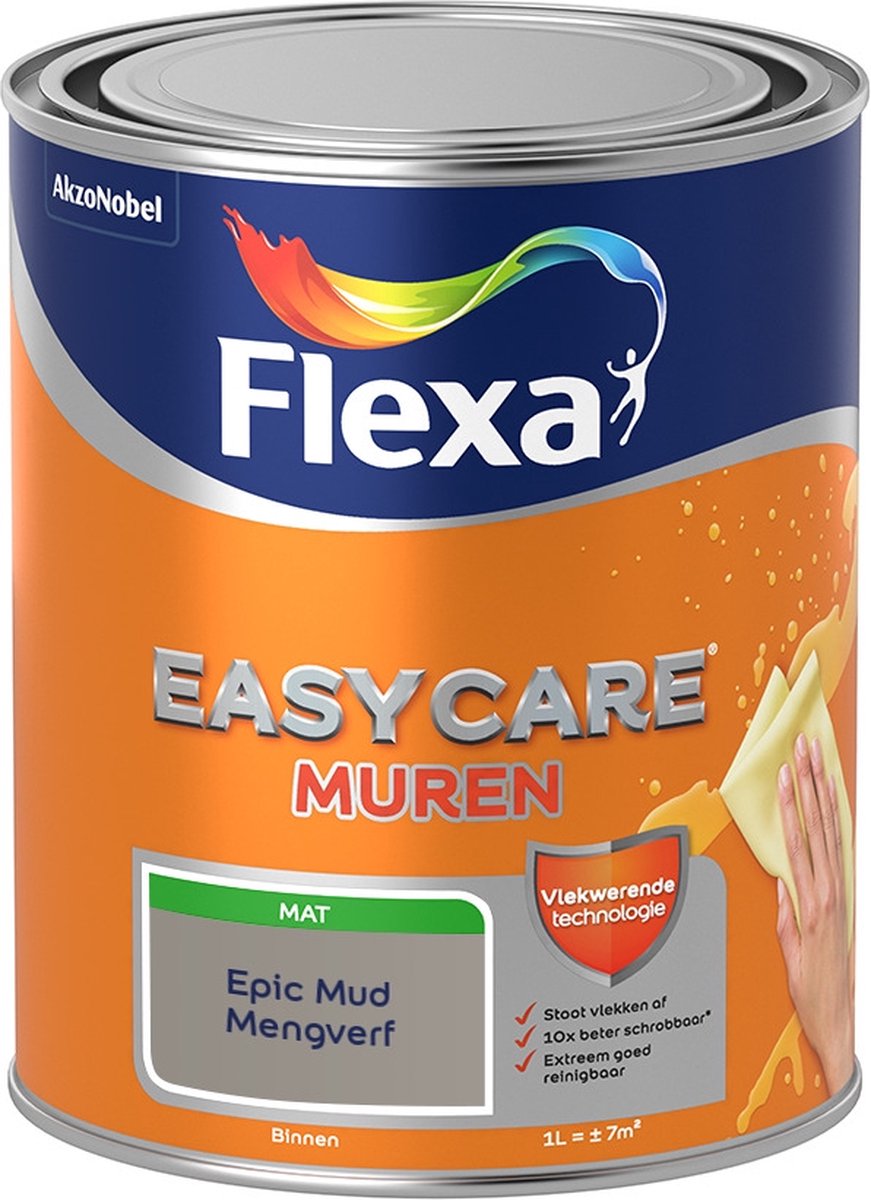 Flexa Easycare Muurverf - Mat - Mengkleur - Epic Mud - 1 liter