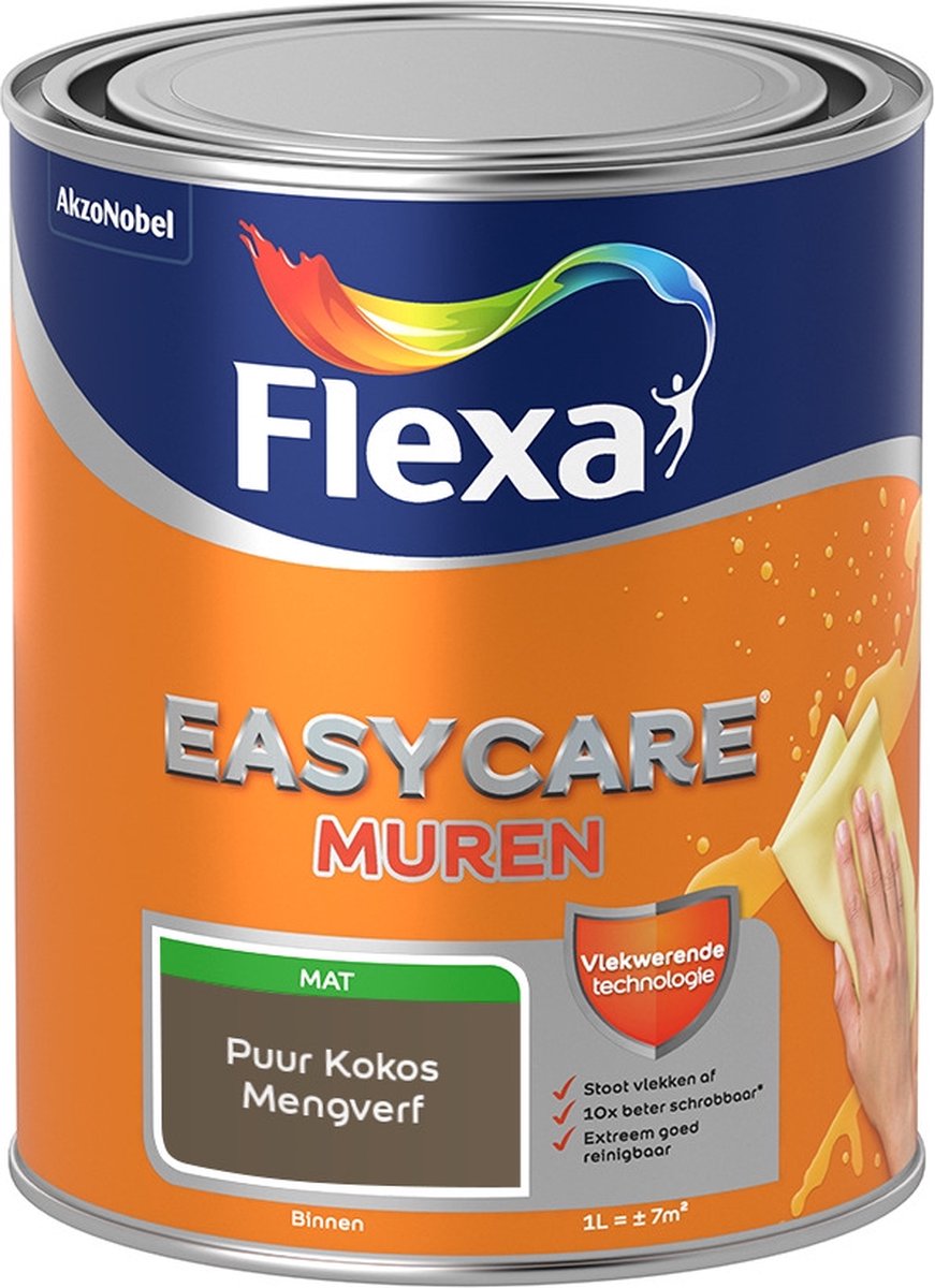 Flexa Easycare Muurverf - Mat - Mengkleur - Puur Kokos - 1 liter