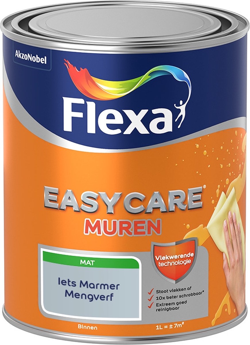 Flexa Easycare Muurverf - Mat - Mengkleur - Iets Marmer - 1 liter