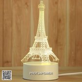 LED 3D USB - Eiffeltoren - Parijs - Liefde - Tafellamp - Sfeerlamp - Bureaulamp - Nachtlamp - Creative - Cadeautje - Kinderlamp - Decoratie - Liefde - Moederdag - Verjaardag - Valentijn Cadeau - Illusie - Gift - Love - Vriendschap - geschenk