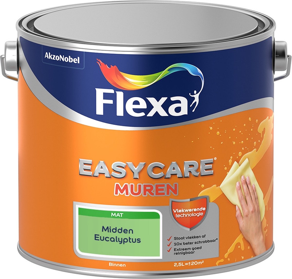 Flexa Easycare Muurverf - Mat - Mengkleur - Midden Eucalyptus - 2,5 liter