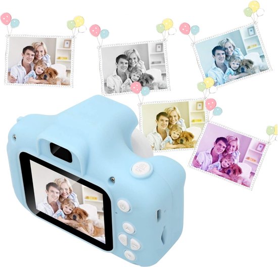 Daroyx Blauwe Kindercamera – Luxe Kado Verpakking – Met 32GB SD-kaart - Digitaal Fototoestel voor kinderen van 3-12 jaar