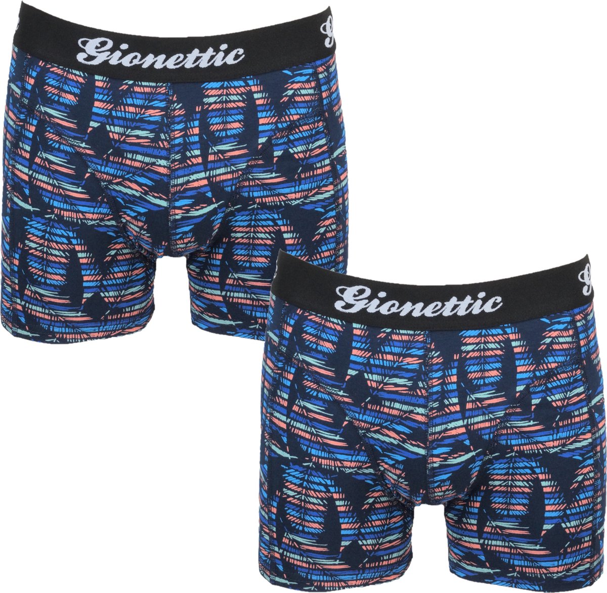 2-pack Gionettic Heren katoenen boxershorts geprint - maat XXL