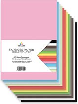 Tritart gekleurd bouwpapier A3 130 g/m², 60 vellen stevig papier Volledig gekleurd, Creatieve kleurrijk kaart om te knutselen, 12 verschillende kleuren