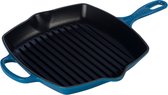 Le Creuset Gietijzeren vierkante grillpan Marseilleblauw 26cm