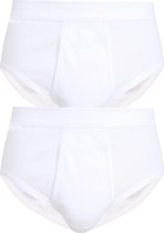 Ceceba heren slips met gulp - fijnrib (2-pack) - wit - Maat: XXL