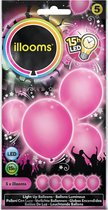 Illooms Ballonnen Roze met LED Licht 5 Stuks
