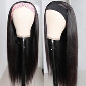 Mandy’s Pruiken Voor Dames - Stijl Haar Incl. Haarband - 100% Echt haar - Human Hair - Gemakkelijk Te Bevestigen - Glanzend En Dik Haar - Zwart - Stijl Haar 71 cm